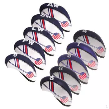 Набор из 10 нейлоновых чехлов для гольфа, водонепроницаемый чехол для клюшки с рукавами для гольфа, подходит для всех