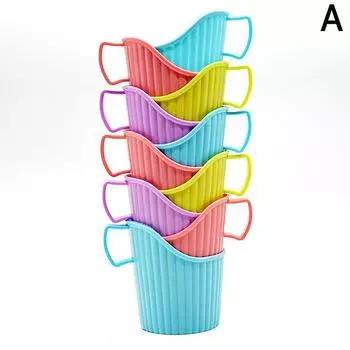 Набор из 10 одноразовых бумажных держателей для стаканов, утолщенный пластиковый гофрированный держатель для стаканов, теплоизоляция для чайной церемонии, защита от ожогов рук