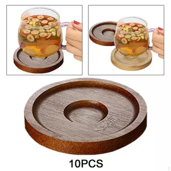 Набор из 10 подставок для кружек и чашек, аксессуары для кухонного стола коричневый