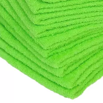 Набор из 10 полотенец для лица WKG Senshu, сделано в Японии, 84 см x 34 см, мягкое хлопковое полотенце, однотонное, прибл.. 100% (Желтый зеленый)