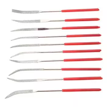 Набор из 10 прочных напильников с алмазным покрытием для труднодоступных предметов, идеально подходит для любителей и профессионалов. Прочный