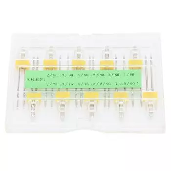 Набор из 10 шт., набор двойных игл для швейных машин, аксессуары с двойными булавками различных характеристик