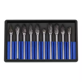 Набор из 10 шт. вращающихся напильников из карбида вольфрама с хвостовиком 3 мм и диаметром режущей головки 6 мм United States