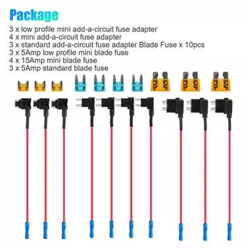 Набор из 10-ти предметов, популярный трансграничный автомобильный блок предохранителей: Средний, Маленький, Микро, Мини ATC/MINI 8-pack