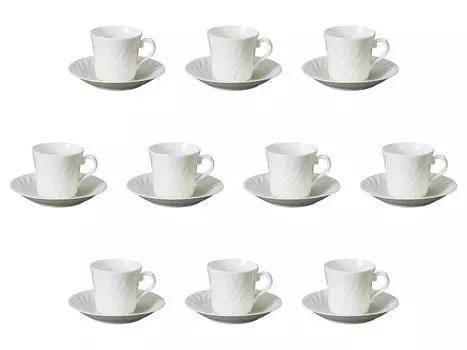 Набор из 10 тонких кофейных чашек NB86119 x x x 2 см, блюдца Fuse Ware Arita Ware Setomonohonpo C/S [9,5 7,4 6,8 см, 13,7 (180 куб.см)] &