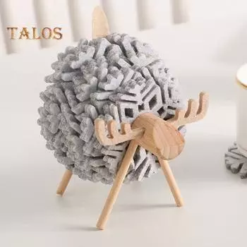 Набор из 10 войлочных подставок с держателем в виде овцы, впитывающая подставка под стакан для защиты стола, коврик для горячих напитков из войлока со снежинками и декором в виде овцы чёрный