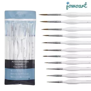 Набор из 11 предметов, белый треугольный березовый стержень, тонкий дизайн ногтей, специальная миниатюрная линия для рисования гуашью, цветной штрих, масляная кисть, крючок, ручка-линия