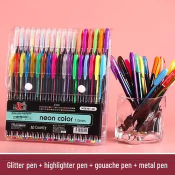 Набор из 12 флуоресцентных гелевых ручек: Металлические маркеры 1,0 мм для учебников, рисования и черчения — идеально подходят для студентов и классов 1.0mm Tip