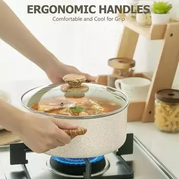 Набор из 12 кастрюль и сковородок, гранитная индукционная антипригарная посуда, набор посуды с антипригарным покрытием и сковородами - белый