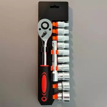 Набор из 12 ключей с храповым механизмом, привод 1/2 дюйма, стальные механические инструменты, набор разводных шестигранных гаечных ключей для ремонта автомобилей и мотоциклов, двухстороннее руководство 1/2org12