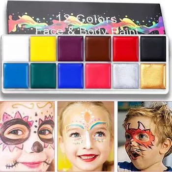 Набор из 12 масляных красок для Хэллоуина, чемпионата мира по футболу, грима для лица и тела, грима для детских драматических представлений oil paint