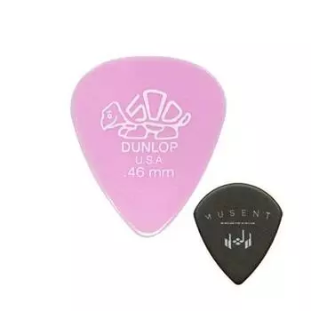Набор из 12 медиаторов Jim Dunlop Delrin, включающий медиатор Jim Dunlop Delrin, Musent Custom Players Pick 0,46 мм и 41B046-LPK-12P