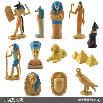 Набор из 12 предметов для моделирования: древняя египетская королева, голова леопарда, пирамида, мумия, шкатулка, статическая модель, коллекция украшений