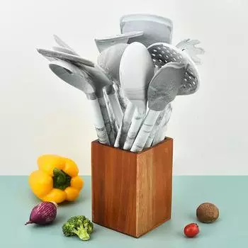 Набор из 12 предметов силиконовой посуды с мраморным узором, антипригарная посуда, все включено, лопатка, венчики для взбивания яиц, кухонные принадлежности, кухонные принадлежности Kitchenware 11-piece set