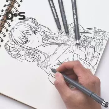 Набор из 12 ручек для рисования, водостойкие чернила, 12 уникальных наконечников, контурные ручки, гладкий корпус, тонкие наконечники, ручки для рисования 12pcs