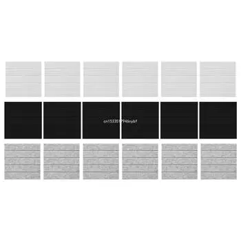 Набор из 12 самоклеящихся панелей из акустического пенопласта, звукопоглощающие настенные декоры, подходящие для студий звукозаписи и учебных классов, Прямая поставка чёрный