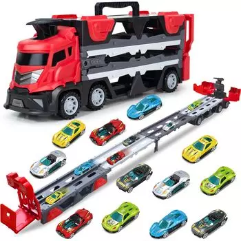 Набор из 13 предметов Tomica, игрушечный грузовик, большой прицеп, игрушечная машинка, рабочая машинка, строительная машинка, набор мини-машинок для хранения, катапультный рельс, большая игрушка для мальчика