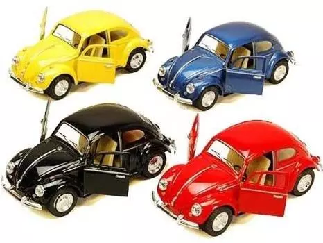 Набор из 13 см классического Volkswagen Beetle 1967 года, масштаб 4 132 (Черный/Синий/Красный/Желтый)