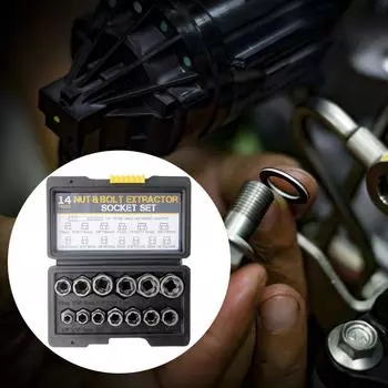 Набор из 14 втулок для извлечения гаек и болтов, инструмент для извлечения поврежденных болтов из сплава, инструмент для извлечения поврежденных болтов и гаек CHINA