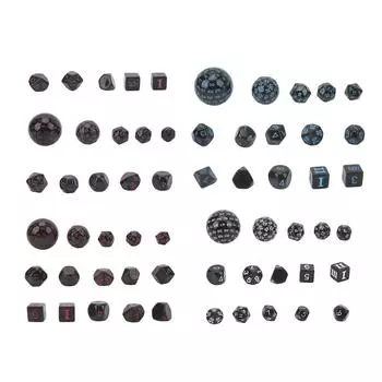 Набор из 15 многогранных игральных костей, акриловые игральные кости D3 - D100 для настольных игр для ролевых игр, вечеринок S Black and White Words