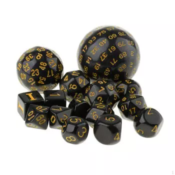 Набор из 15 многосторонних игр для доски или обучения D60 D30 D24 D20 D16 D12 D10 D8 D7 D5 D4 белый