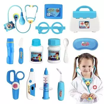 Набор из 15 предметов, набор для ролевых игр с доктором, инструменты со световыми и звуковыми эффектами, мини-набор для ролевых игр с медсестрой, детский набор одежды и шапок, подходит для детей