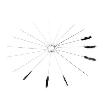 Набор из 15 щеток для инструментов, набор игл для чистки карбюратора автомобиля, мотоцикла, щетка для пробирок из нержавеющей стали 15pcs