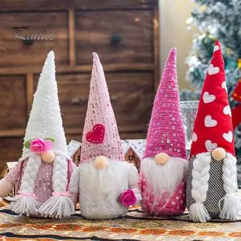 Набор из 18 бород и кос для кукол-гномов своими руками, бороды из искусственного меха с носом-шариком из дерева, украшения своими руками, товары для творчества на Рождество, кукла-гном белый