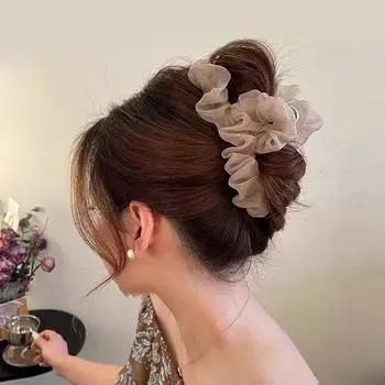 Набор из 1 шт. женская корейская плиссированная сетка, зажим-краб, темпераментная супер фея заколка для волос, заколка для волос