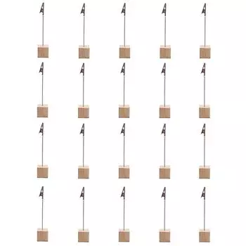 Набор из 20 деревянных держателей для карточек Memo Clip Swire, настольная подставка, держатель для фотокарточек, рамка для карточек, держатель для фото, офисные принадлежности для стола, канцелярские принадлежности