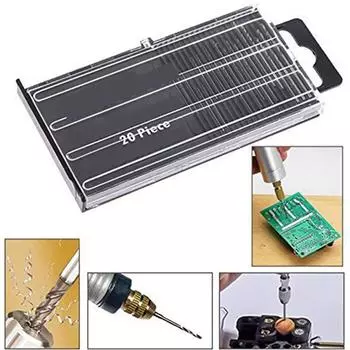 Набор из 20 мини-сверл HSS Spiral для ремонта ювелирных изделий и часов
