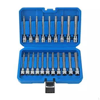 Набор из 20 удлиненных шестигранных головок SAE и метрических адаптеров для тяжелых условий эксплуатации, профессиональный аксессуар 3/8
