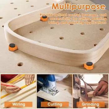 Набор из 20 зажимов для верстака 19/20 мм, пластиковый упор для отверстия верстака, первоклассный упор для столярного стола с нескользящей накладкой, зажимы для деревообработки