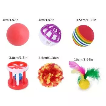 Набор из 22 игрушек для кошек, туннелей и палочек-дразнилок, включая мышь, колокольчик и игрушки-перья - интерактивное развлечение для кошек в помещении синий