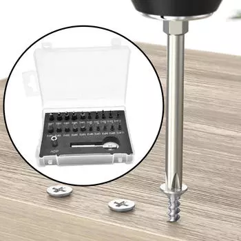 Набор из 22 инструментов для извлечения сорванных винтов с 10 сверлами и экстракторами для хранения