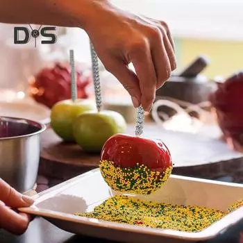 Набор из 24 палочек и мешочков для приготовления конфет из натурального дерева, палочки для карамели со стразами, мешочки для шоколада, набор для самостоятельной выпечки тортов, печенья серебряный