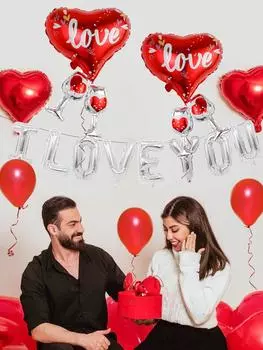 Набор из 24 воздушных шаров ко Дню святого Валентина «Я люблю тебя», 16 дюймов, серебристый «Я ЛЮБЛЮ ТЕБЯ», подходит для Дня святого Валентина и годовщины Other