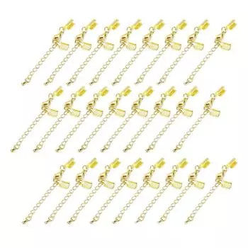 Набор из 24 застежек и зажимов на концах с удлинительной цепочкой с золотой фурнитурой «сделай сам»
