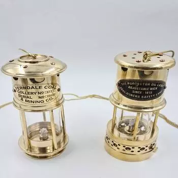 Набор из 2 безопасных ламп Ferndale Miners, угольная и шахтерская лампа, масляный фонарь 25,4 см