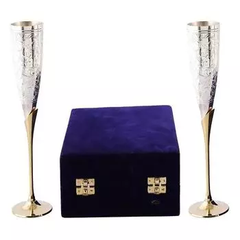Набор из 2 бокалов для вина, латунное стекло с коробкой, кубок с гравировкой, посеребренный стеклянный набор, бокал для вина, свадебный подарок, подарок подружке невесты