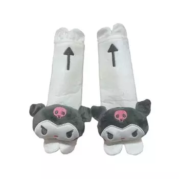 Набор из 2 чехлов для ремней безопасности Kuromi, набор подушек для ремней безопасности, автомобильные принадлежности, защита плеч и шеи, мягкая автомобильная подушка, простая в установке, симпатичная, для путешествий