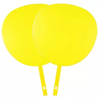 Набор из 2 цветных больших простых вееров, фанаты, фанаты, фанаты, айдолы, концерты, в прямом эфире, (желтый)