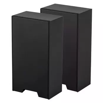 Набор из 2 футляров для хранения масок Tower Yamazaki Jitsugyo Tower Series, контейнер для масок, коробка для хранения масок в гостиной, стильный черный цвет чёрный