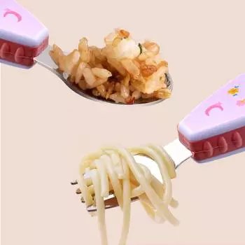 Набор из 2-х предметов: красивая детская вилка и ложка «Единорог», набор столовых приборов для кормления из нержавеющей стали 304, столовые приборы для девочек