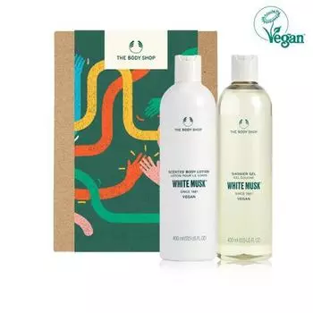 Набор из 2-х средств по уходу за телом The Body Shop White Musk (Гель для душа 400 мл + Лосьон для тела 400 мл), Корейская косметика
