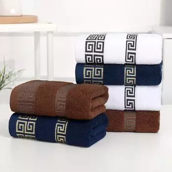 Набор из 2 хлопковых полотенец для ванной комнаты, полотенце для лица 35x75 см и 1 большое банное полотенце 70x140 см, подарочные полотенца для мытья посуды One towel + one bath towel белый