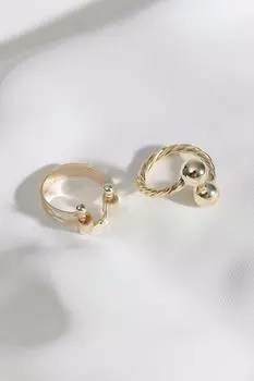 Набор из 2 колец золотого цвета