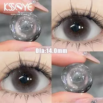 Набор из 2 контактных линз MillCreek, класс 0~-8,00, диаметр 14,0 мм, серо-коричневые, розовые, с мягкой линзой на 6 месяцев -6.00 коричневый