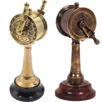 Набор из 2 миниатюрных латунных телеграфов с отделкой под старину и декоративным подарком с позолоченной отделкой