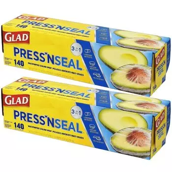 Набор из 2 многоцелевых упаковочных пленок GLAD Seal Wrap для хранения пищевых продуктов 140 шт. Press n (30см 43.4м)
